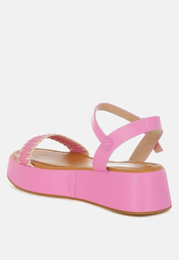 Anglong Raffia Flatform Sandals - Image 3