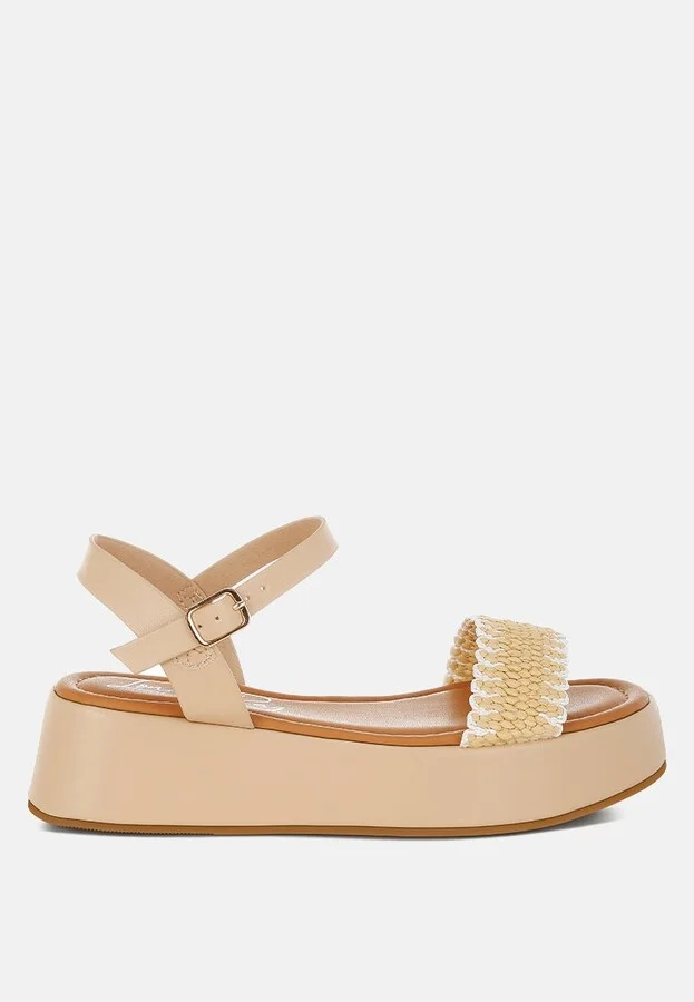 Anglong Raffia Flatform Sandals - Image 5