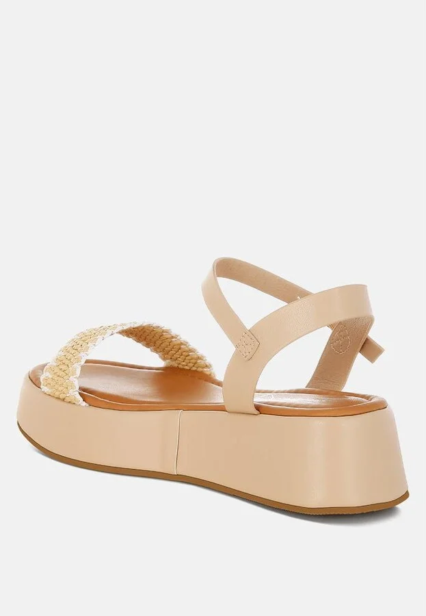 Anglong Raffia Flatform Sandals - Image 6