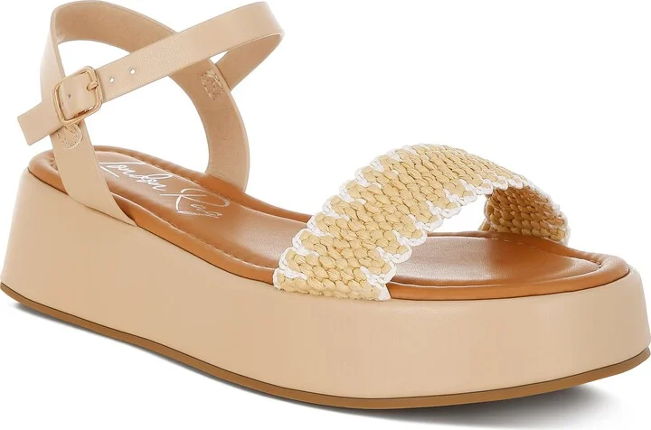 Anglong Raffia Platform Wedge Sandal