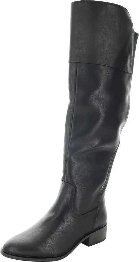 Anika Womens Zipper Faux Leather Knee-High Boots