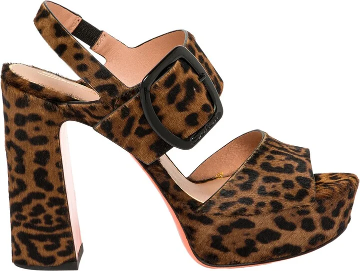 Animal-print cavallino sandal