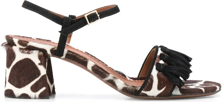 Animal-Print Mid-Heel Sandals