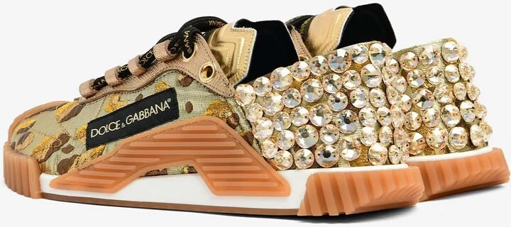 Animal Print Sneakers with Crystal Embellishment - Image 2