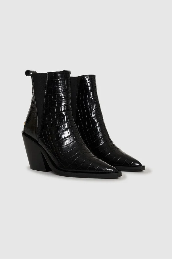 ANINE BING Bekah Boots in Black Embossed - Image 2