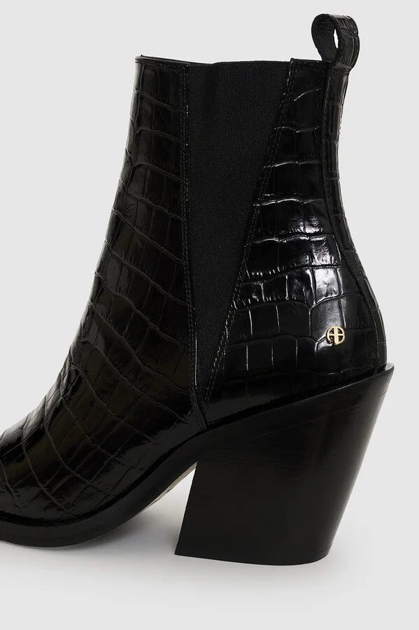 ANINE BING Bekah Boots in Black Embossed - Image 5