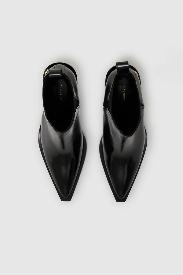 ANINE BING Bekah Boots in High-Shine Black - Image 4