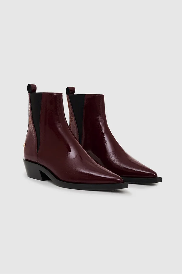 ANINE BING Bekah Flat Boots in Dark Red - Image 2