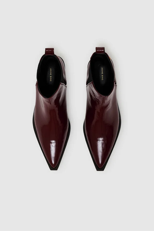 ANINE BING Bekah Flat Boots in Dark Red - Image 4