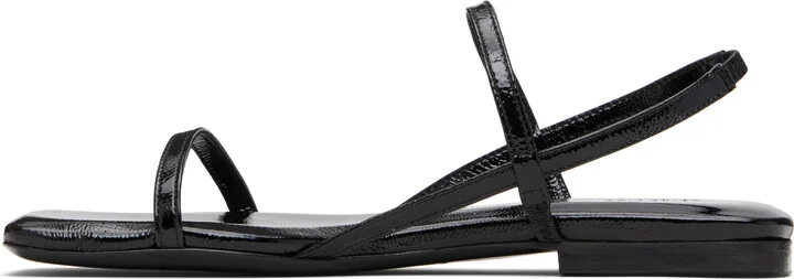 ANINE BING Black Hilda Flat Sandals - Image 3
