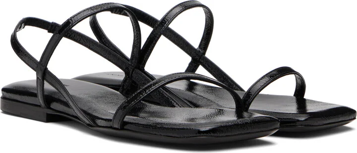 ANINE BING Black Hilda Flat Sandals - Image 4
