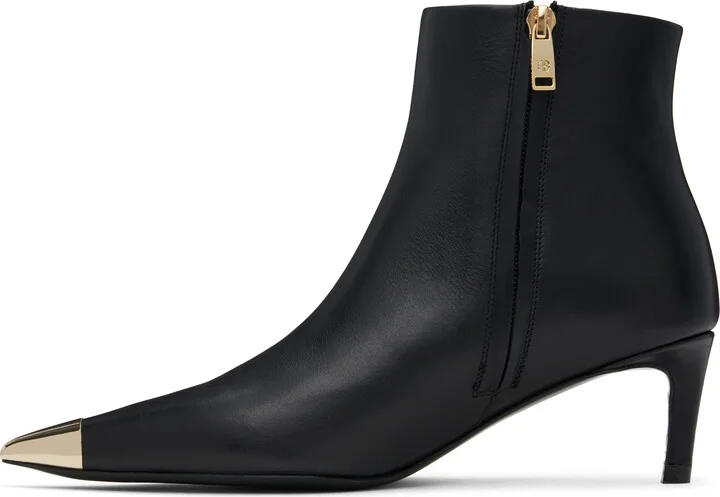 ANINE BING Black Nina Metal Toe Cap Boots - Image 3