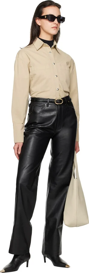 ANINE BING Black Nina Metal Toe Cap Boots - Image 5