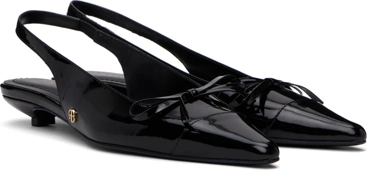 ANINE BING Black Zoey Slingback Heels - Image 4