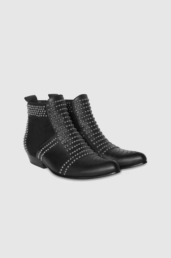 ANINE BING Charlie Boots in Silver Studs - Image 2