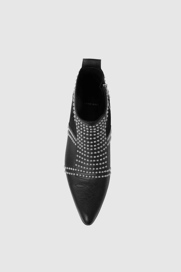 ANINE BING Charlie Boots in Silver Studs - Image 4