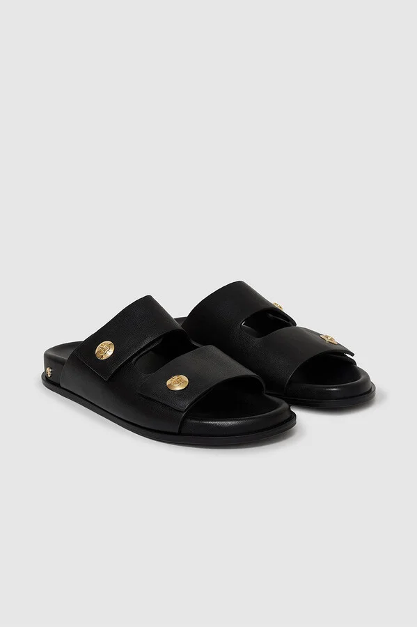ANINE BING Ella Slides in Black - Image 4