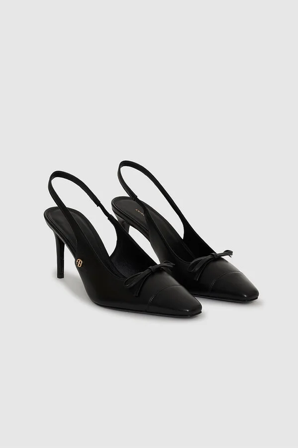 ANINE BING Freya Slingbacks in Black - Image 2