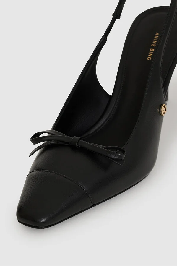 ANINE BING Freya Slingbacks in Black - Image 5