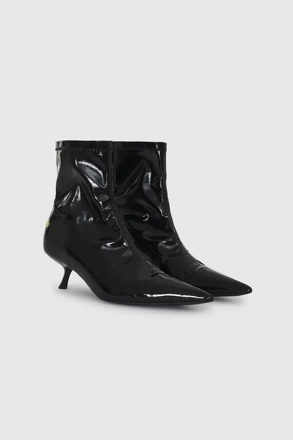 ANINE BING Hilda Boots in High-Shine Black - Image 2
