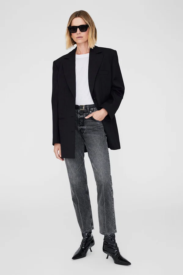 ANINE BING Hilda Boots in High-Shine Black - Image 3