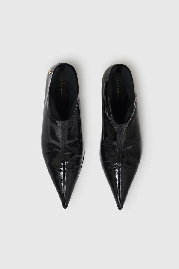 ANINE BING Hilda Boots in High-Shine Black - Image 4