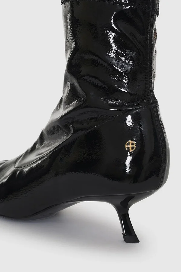 ANINE BING Hilda Boots in High-Shine Black - Image 5