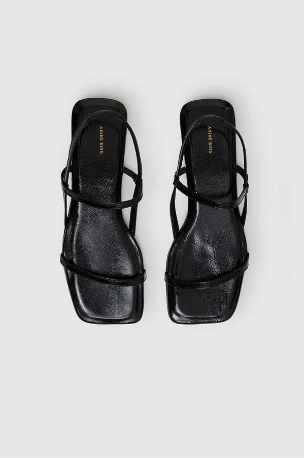 ANINE BING Hilda Flat Sandals in Black - Image 2
