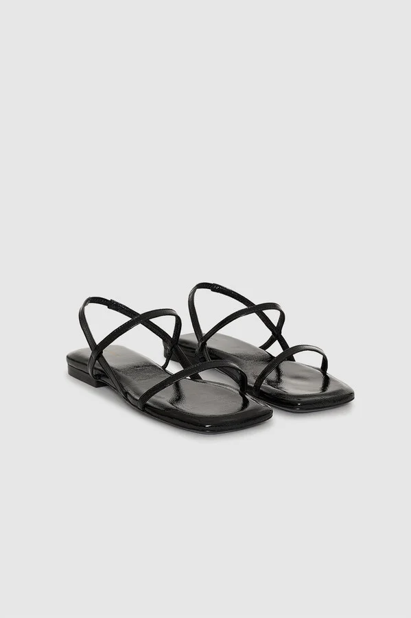 ANINE BING Hilda Flat Sandals in Black - Image 4