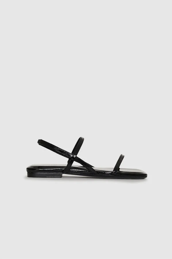 ANINE BING Hilda Flat Sandals in Black