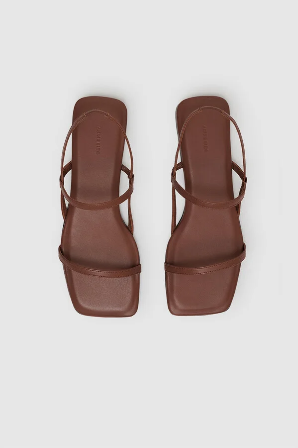 ANINE BING Hilda Flat Sandals in Cognac - Image 2