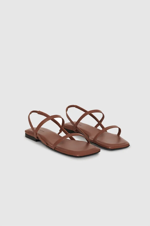 ANINE BING Hilda Flat Sandals in Cognac - Image 4