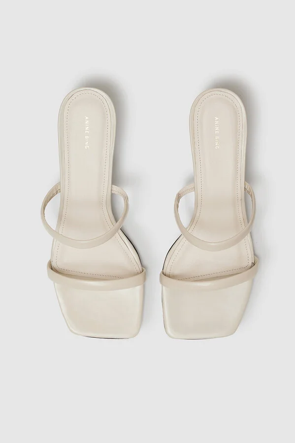 ANINE BING Hilda Mule Sandals in Bone - Image 2