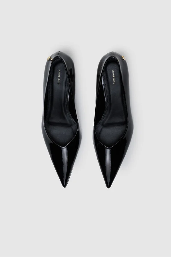 ANINE BING Hilda Pumps in Black Patent - Image 2