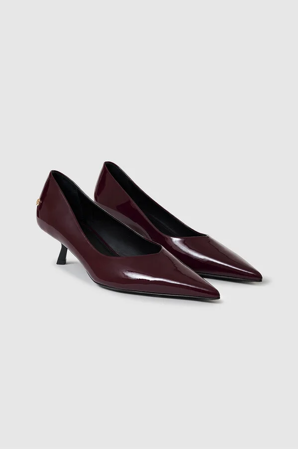 ANINE BING Hilda Pumps in Dark Red Patent - Image 4