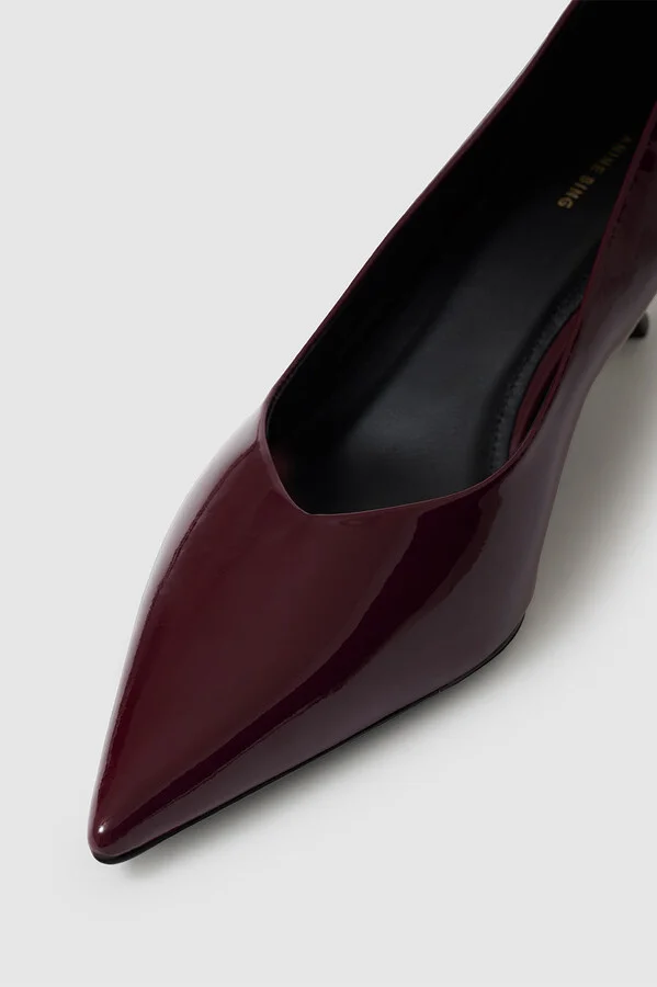 ANINE BING Hilda Pumps in Dark Red Patent - Image 5