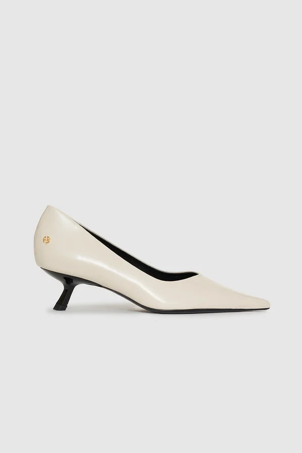 ANINE BING Hilda Pumps in High-Shine Bone