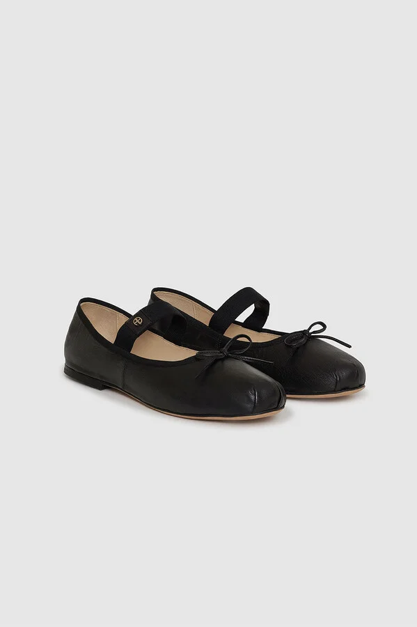 ANINE BING Jolie Flats in Black - Image 4
