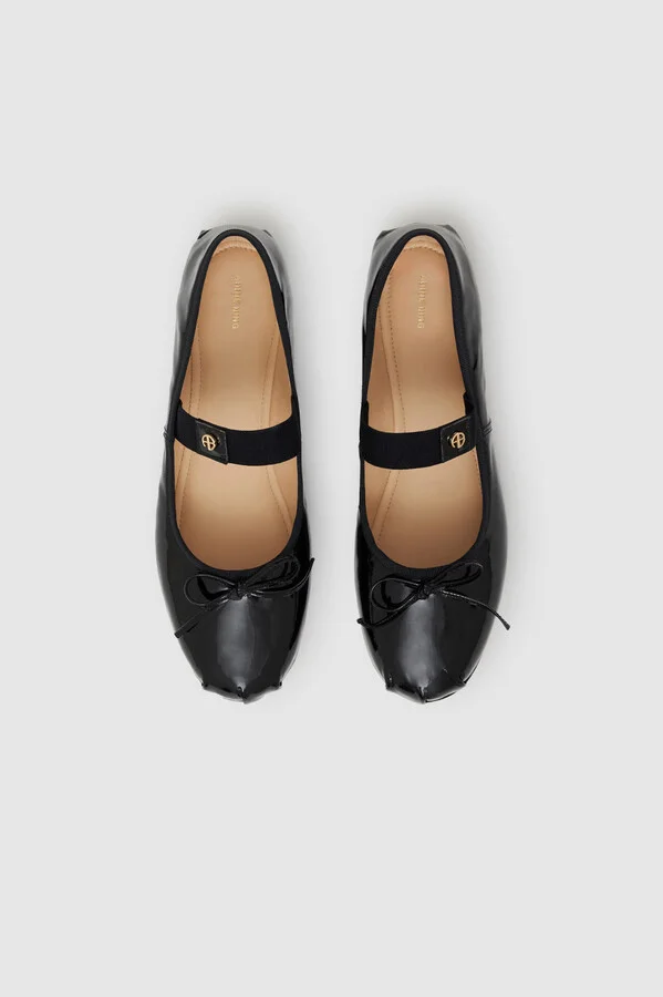 ANINE BING Jolie Flats in Black Patent - Image 2