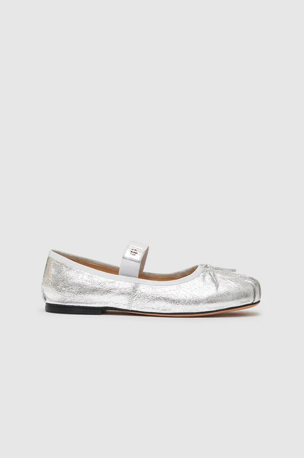 ANINE BING Jolie Flats in Silver