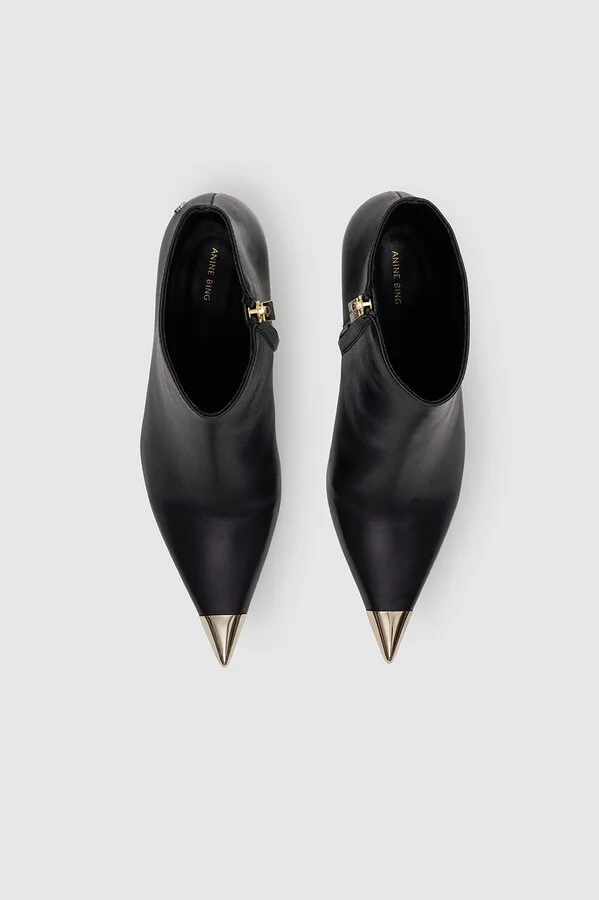 ANINE BING Nina Boots With Metal Toe Cap in Black - Image 4