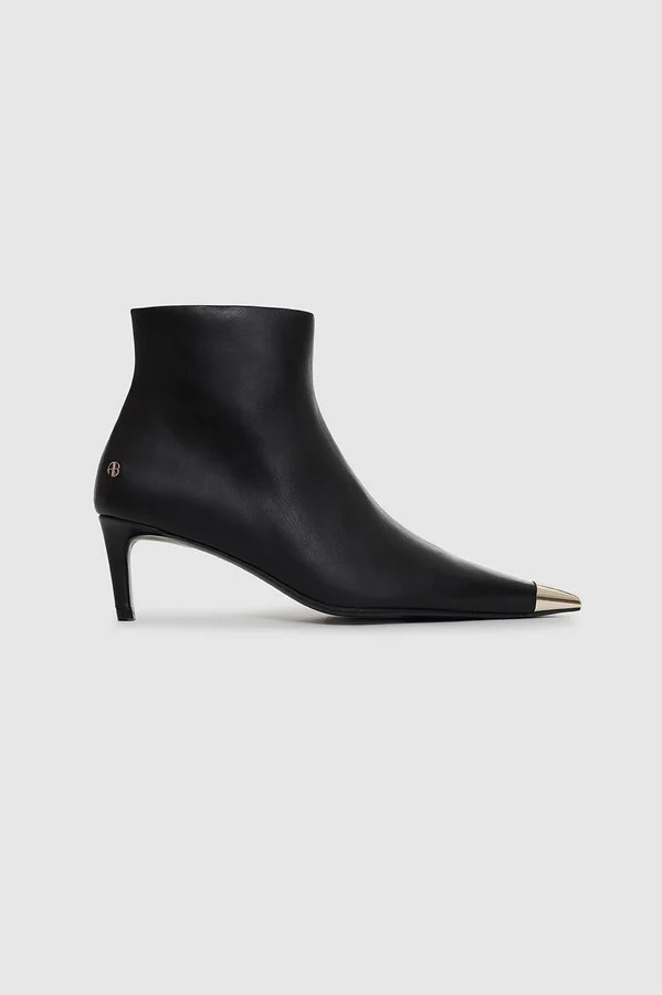 ANINE BING Nina Boots With Metal Toe Cap in Black