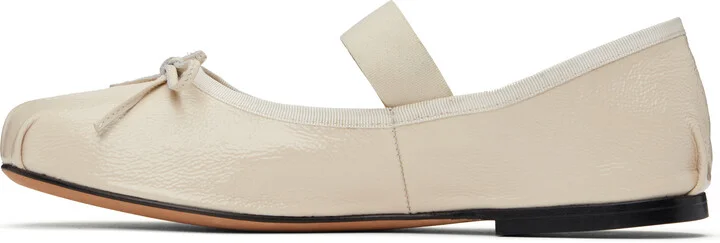ANINE BING Off-White Jolie Ballerina Flats - Image 3