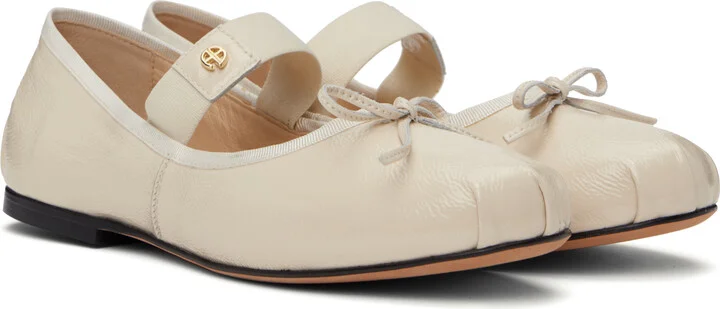 ANINE BING Off-White Jolie Ballerina Flats - Image 4