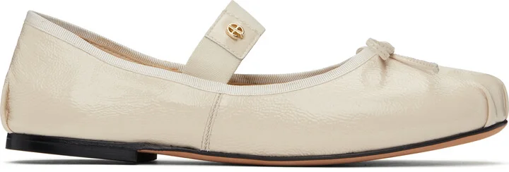 ANINE BING Off-White Jolie Ballerina Flats
