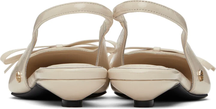 ANINE BING Off-White Zoey Slingback Heels - Image 2