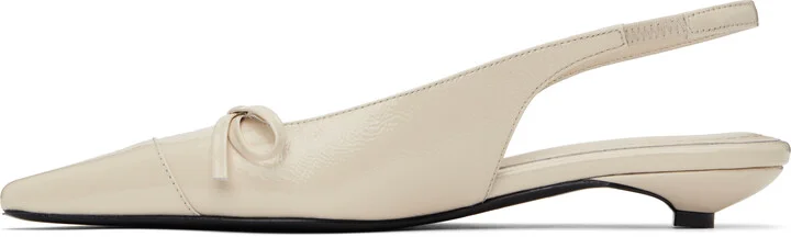 ANINE BING Off-White Zoey Slingback Heels - Image 3