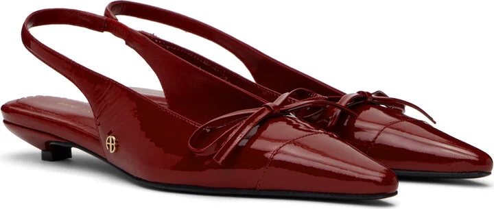 ANINE BING Red Zoey Slingback Heels - Image 4
