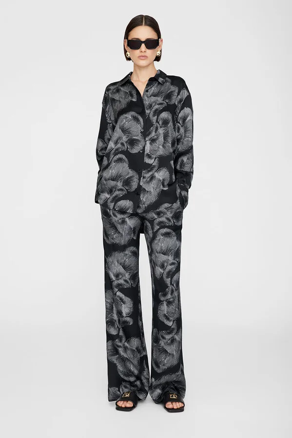 ANINE BING Ria Slides Monogram in Black - Image 3