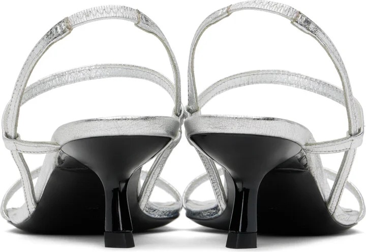 ANINE BING Silver Hilda Heeled Sandals - Image 2